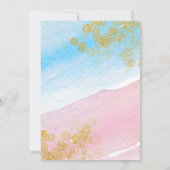 Modern Watercolor Pink Blue Gold Gender Reveal 招待状 (裏面)