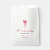 Modern Watercolor Pink Jellyfish Girl Baby Shower フェイバーバッグ (正面)