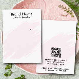 Modern Watercolor Pink Jewelry Display Card 名刺