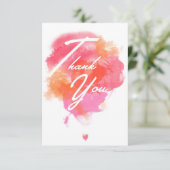 Modern, watercolor pink orange サンキューカード (スタンド正面)