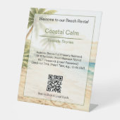 Modern Watercolor Vacation Rental Beach House 台座サイン (正面)