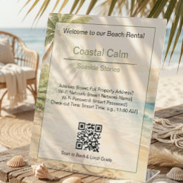 Modern Watercolor Vacation Rental Beach House 台座サイン