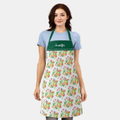 Modern watercolor vegetables pattern personalized エプロン (着用した状態)