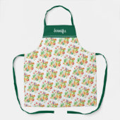 Modern watercolor vegetables pattern personalized エプロン (正面)
