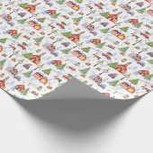 Modern Watercolor Winter Christmas Objects Pattern ラッピングペーパー (角)