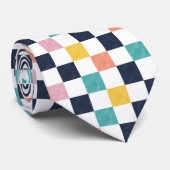 Modern Watercolour Checkerboard  ネクタイ (ロール)