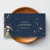 Modern Watercolour Gold ( Imitat) Dunkelblau 名刺