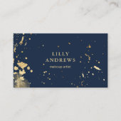 Modern Watercolour Gold ( Imitat) Dunkelblau 名刺 (正面)