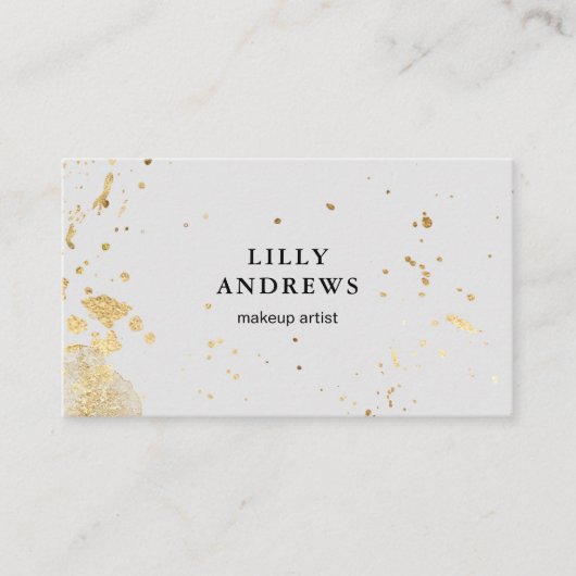 Modern Watercolour Gold ( Imitat) Grau 名刺 (正面)
