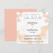 Modern Watercolour Peach Save The Date Wedding セーブザデート (正面/裏面)