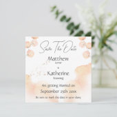 Modern Watercolour Peach Save The Date Wedding セーブザデート (スタンド正面)