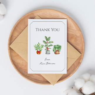 Modern Watrecolor Botanical Thank You Card サンキューカード
