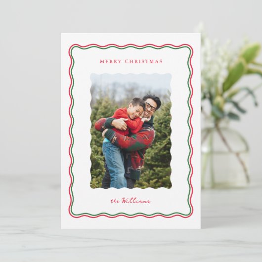 Modern wave Flat Holiday Card シーズンカード (スタンド正面)