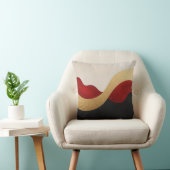 Modern Wave Gold Red Black  クッション (椅子)