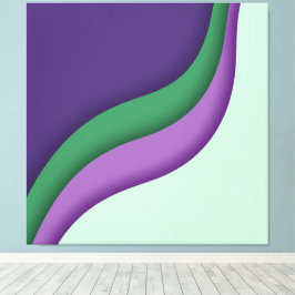 Modern Wave Purple Green  キャンバスプリント