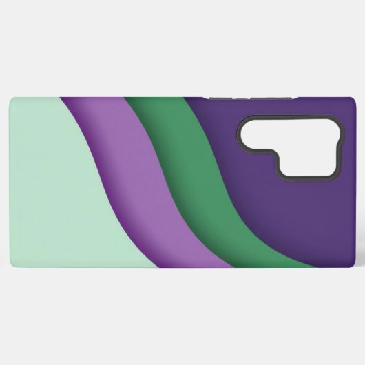 Modern Wave Purple Green Samsung Galaxyケース (裏面横)