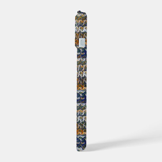 Modern wavy abstract geometric pattern 1288 iPhone 15ケース (左側面)