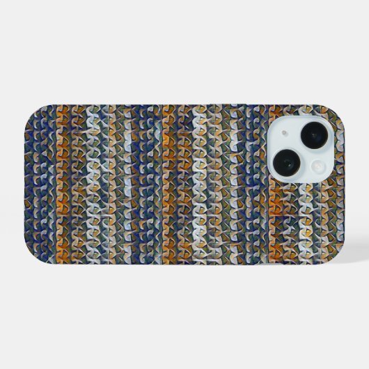 Modern wavy abstract geometric pattern 1288 iPhone 15ケース (裏面横)