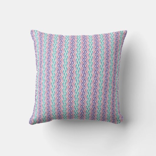 Modern Wavy Abstract Pattern Throw Pillow クッション (裏面)