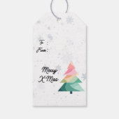 Modern Wavy Christmas Tree Gift Tag ギフトタグ (裏面)