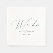 Modern We Do Couples Names Script Wedding スタンダードカクテルナプキン (正面)
