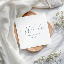 Modern We Do Couples Names Script Wedding