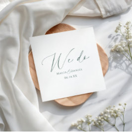 Modern We Do Couples Names Script Wedding スタンダードカクテルナプキン