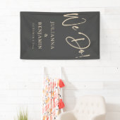 Modern We Do Elegant Custom Black Beige Wedding 横断幕 (インサイチュ)