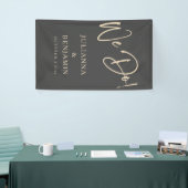 Modern We Do Elegant Custom Black Beige Wedding 横断幕 (トレードショー)