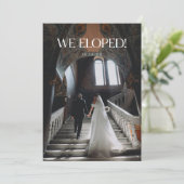 Modern "We Eloped!" 2-Photo Elegant Wedding 案内状 (スタンド正面)