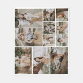 Modern We Love You 11 Photo Collage フリースブランケット (正面)