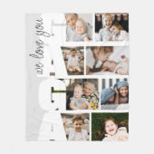 Modern We Love You Gaga 8-Photo Collage フリースブランケット (正面)