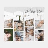 Modern We Love You Gaga 8-Photo Collage フリースブランケット (正面(横))
