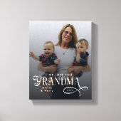 Modern We Love You Grandma Photo Personalized キャンバスプリント (正面)