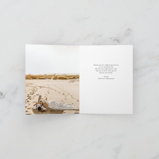 Modern wedding 2 Photo White サンキューカード (内部)