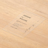 Modern Wedding Acrylic Elegant Invitation  アクリル招待状 (レイダウン)