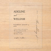 Modern Wedding Acrylic Elegant Invitation  アクリル招待状 (正面)