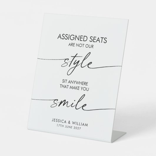 Modern Wedding Assigned Seats Are Not Our Style  台座サイン (正面)