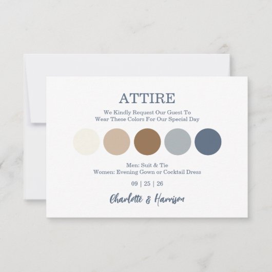 Modern Wedding Attire Dress Code Enclosure Card (正面)