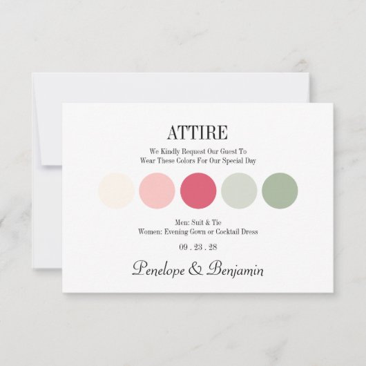 Modern Wedding Attire Dress Code Enclosure Card (正面)