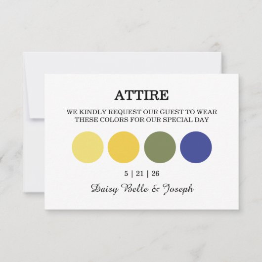 Modern Wedding Attire Dress Code Enclosure Card カード (正面)
