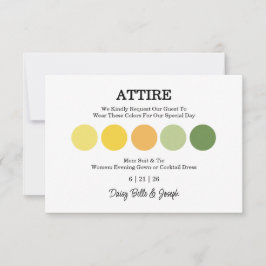 Modern Wedding Attire Dress Code Enclosure Card カード
