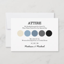 Modern Wedding Attire Dress Code Enclosure Card カード
