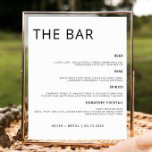 Modern Wedding Bar Menu Minimalist Wedding Drink ポスター