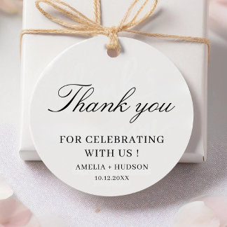 Modern Wedding Bridal Shower Baby Shower Thank You フェイバータグ