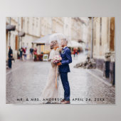Modern Wedding Bride Groom Photo Poster ポスター (正面)
