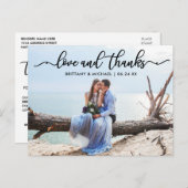 Modern Wedding Calligraphy Photo of Love and Grati ポストカード (正面/裏面)