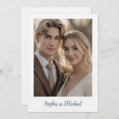 Modern Wedding Card Thank You Card Photo サンキューカード (正面/裏面)