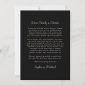 Modern Wedding Card Thank You Card Photo Black  サンキューカード (裏面)