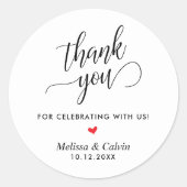 Modern Wedding Classy Thank You Gifts ラウンドシール (正面)